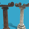 Roman column 2 marble Roman column stone column 3d model