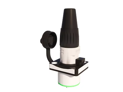 Industrial Equipment Featuring Black Conical Top White Body And Durable Mounting Base 3d model