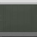 Modern Green Full Wall Wardrobe With Paneled Doors And Minimal Design