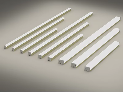 White Long Strip LED Ceiling Lights Modern Design For Indoor Decoration 3d model