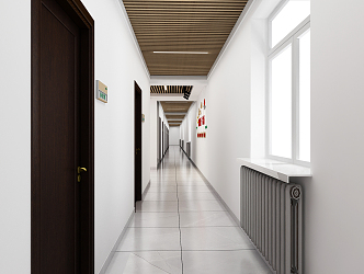 Modern aisle corridor 3d model