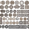New Chinese Style Hollow Window Hollow Window Lattice Carved Window Pane Lattice Window 3d model