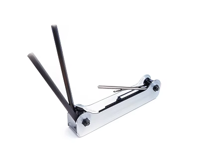Stainless Steel Furniture Handle With Silver Metal Body And Black Ergonomic Grip 3d model