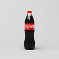 Coca Cola Carbonated Soft Drink in Black Bottle with Red Cap and Classic Label