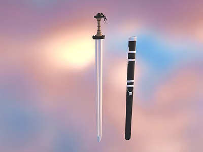 long sword scabbard weapon weapon equipment 3d model