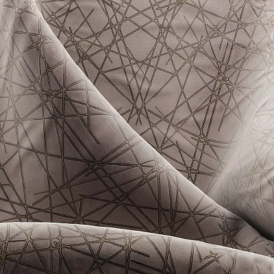 Fabric With Geometric Line Patterns In Neutral Tones 3d model