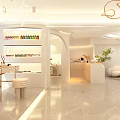Elegant Modern Beauty Hair Salon Interior With Comfortable Sofa Green Plants And Stylish Reception Desk