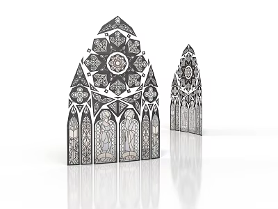 Gothic Architectural Design With Intricate Patterns Pointed Tops And Arched Structures 3d model