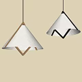 Modern Pendant Lights With Geometric Frame Light Shade Warm Lighting Minimalist Design Gray Wall Interior