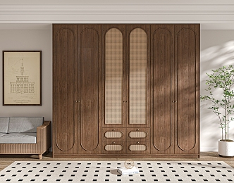 Quiet Vintage Flat Door Wardrobe 3d model