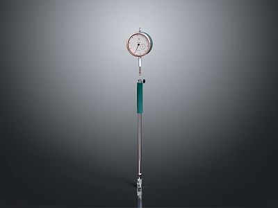 Precision Dial Indicator Measuring Tool With Green Handle And Metal Rod Shaft Design 3d model