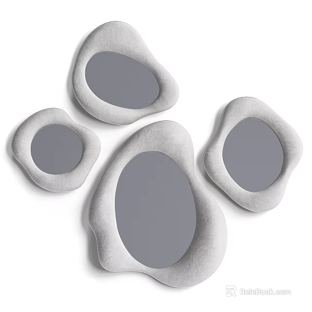 Modern Irregular Shaped Mirrors with Soft Frame Design for Home Interior Decor 3d model