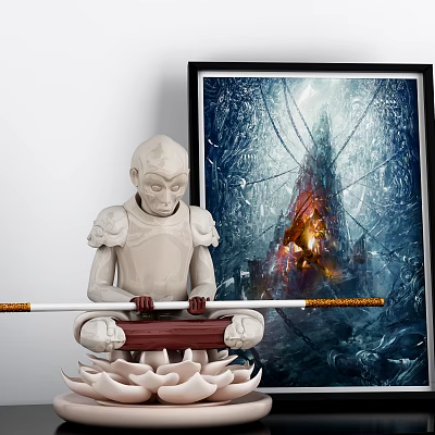 New Chinese-style Ornaments Combination Wukong Ornaments Combination 3d model