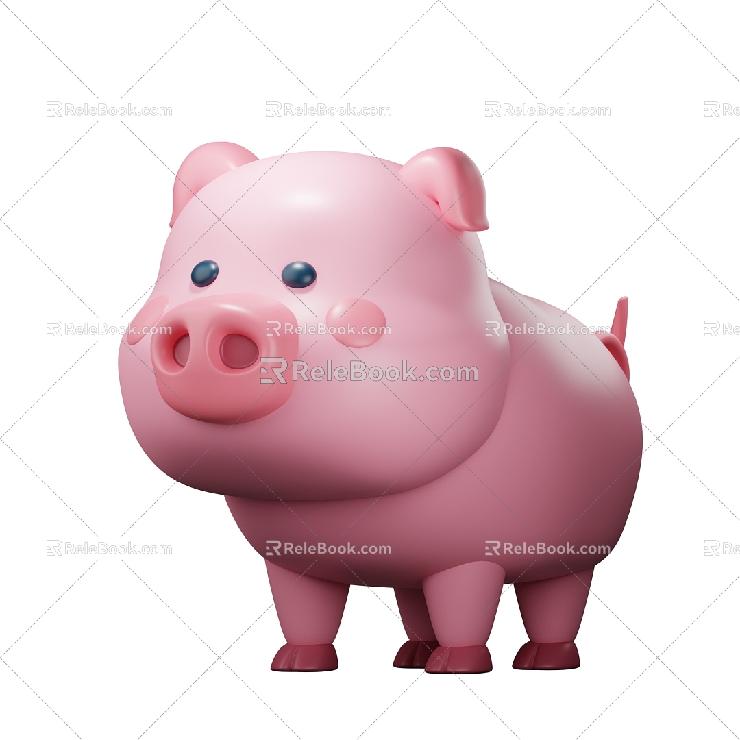 Piglet Pig Pig Pink Pig Poultry Cartoon Piglet 3d model