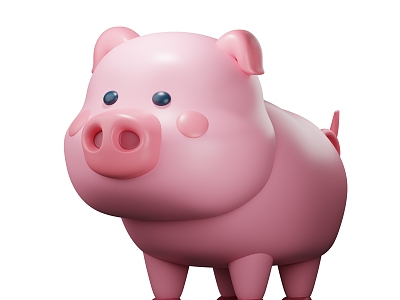 Piglet Pig Pink Pig Poultry Cartoon Piglet 3d model