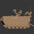 Military Weapon Tracked Vehicle With Antenna Array And Weapon System Equipment 3d model