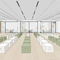 Modern Classroom Primary and Secondary School Professional Classroom Chinese Studies Classroom 3d model