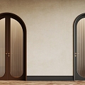 French Middle Style Door Single Door Interior Door Double Door Arched Door 3d model