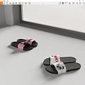 Comfortable Pink and White Slippers with Bear Panda Patterns and CHINA Text Design