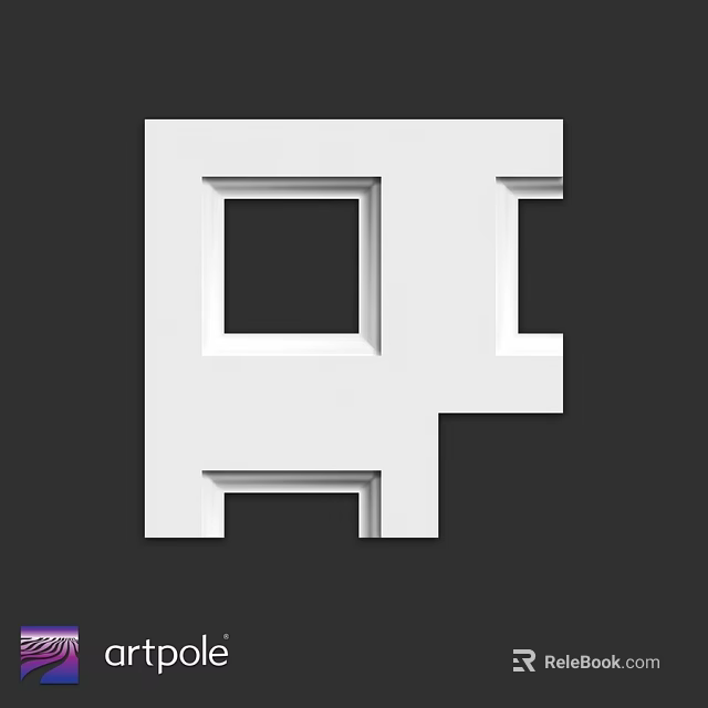 Modern White Geometric Component Structure With Square Elements And 3D Design 3d model 