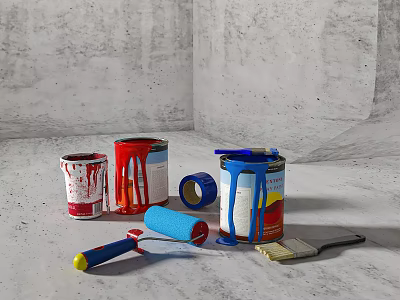 Latex paint 3d model