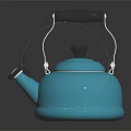 Stylish Blue Kettle With Black Handle And Modern Design As Essential Household Daily Use Appliance