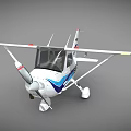 Small Passenger Plane Featuring Blue And White Stripes Single Propeller And B-HRON Registration