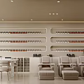 Luxury Modern Beauty Salon Interior Design With Neat Nail Polish Display And Comfortable Pedicure Chairs