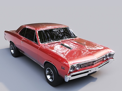 American Retro Car Classic Car Muscle Car Chevrolet 3d model