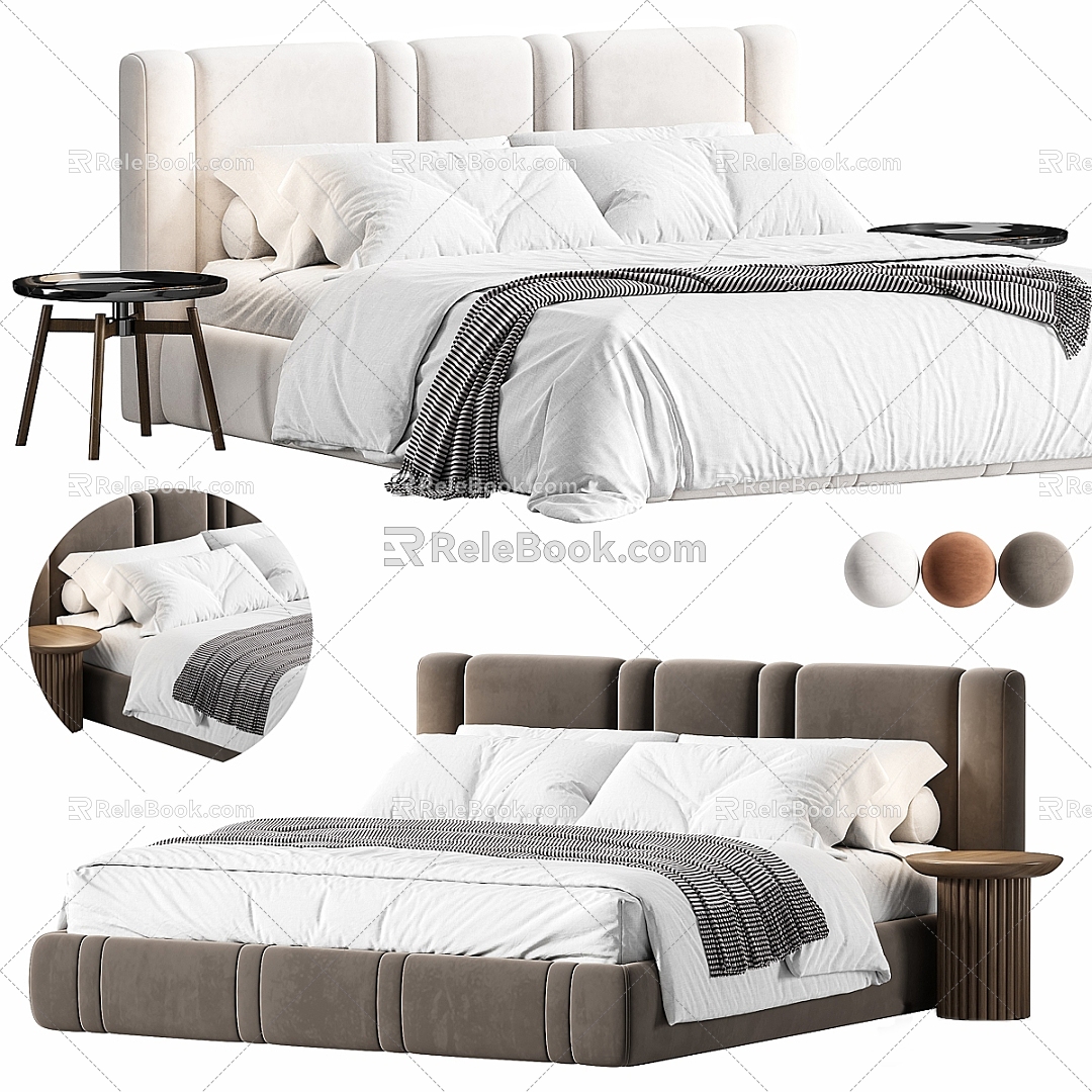 Double Bed Bedroom Double Bed Bed 3d model