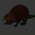 Brown Aquatic Beaver 3D Model With Brown Fur Standing Pose And Neutral Background