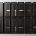 Black Hinged Doors With Modern Metal Handles And Multiple Design Styles For Interior 3d model