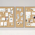 Modern Notes Wall Notes Post-it Notes Wall Notes Board Post-it Notes 3d model