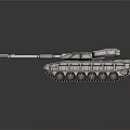 Modern Military Tank With Heavy Armor Tracks And Turret Design