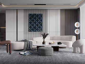 Modern Sofa Coffee Table Combination Special-shaped Sofa Coffee Table Combination 3d model