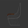 Modern Unique Chair With Wooden Backrest And Sleek Metal Frame Design