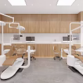 Modern Dental Clinic Interior With Treatment Chairs Cabinets And Sofas