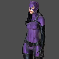 Cat Inspired Female Character in Purple Bodysuit With Cat Ear Mask Black Gloves And Boots