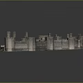 Detailed Medieval Castle 3D Model With Towers Walls And Green Courtyard