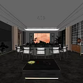 New Chinese-style large private room 3d model