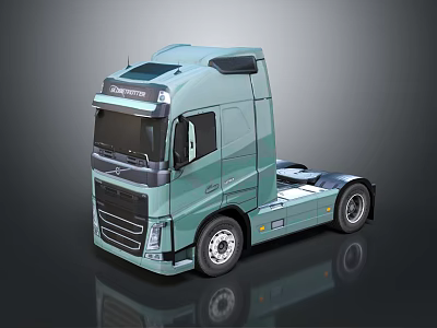 Volvo Teal Truck Cab Modern Sleek Design With Reflective Surface 3d model