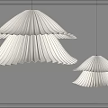 Elegant White Pleated Pendant Lights Hanging In Modern Gray Interior Design