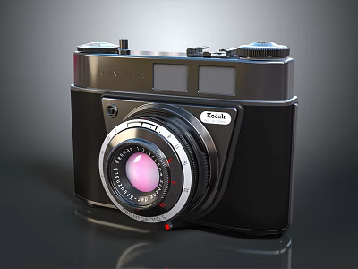 Vintage Kodak Electronic Camera With Classic Retro Design Metallic Body And Lens 3d model