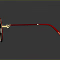 Luxury Jewelry Sunglasses With Red Frame Gold Accents And Brown Lenses