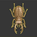 Golden Beetle Shaped Decorative Ornament With Intricate Details And Shiny Finish