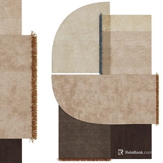 Modern Circular Frame Wall Art with Segmented Textured Panels and Neutral Tones 3d model