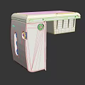 Modern White Electrical Device With Blue Indicator Lights And Storage Compartment 3d model