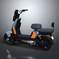 Electric Motorcycle Modern Sleek Design With Black Orange Gray Glossy Body Reflective Wheels Comfortable Seat