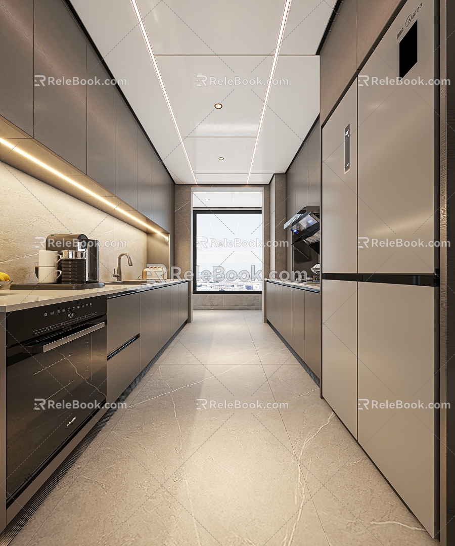 Kitchen Light Luxury Kitchen 3d model