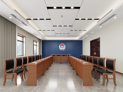 Public Security Bureau Conference Room Government Agency Unit Conference Room 3d model